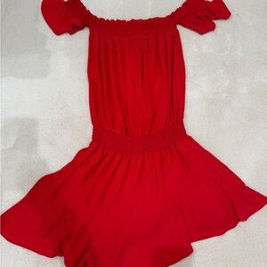 Amanda Uprichard Vibrant Red Ruffle Dress